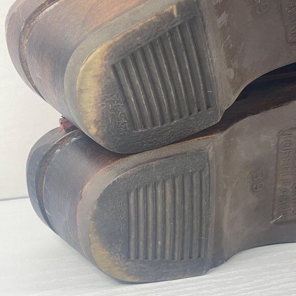 Troentorp Kahlo Wooden Clogs Women’s Size EU 39 US 8.5 Bordeaux Pull Up Leather - Picture 14 of 14